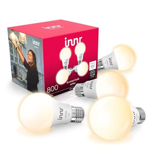 innr Smart Light Bulbs, A19 Zigbee, Works with Philips Hue* and Alexa (Bridge Required), Soft White Light Bulb, Dimmable, E26 LED Bulb 60 Watt, Warm White, 830lm, 4-Pack
