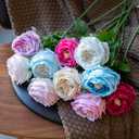 DUYONE Fake Flowers for Decoration Home Decor Artificial Flowers Austin Rose Peony Latex Fake Flower Living Room Decoration Vivid Pink Roses Peonies (Champagne 4pcs)