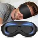 Weighted Blackout Sleep Mask for Men, 3D Contoured Zero Eye Pressure, Lash-Friendly Deep Eye Cups, Adjustable Slide Buckle Strap, Office Nap & Business Travel Essential, Relaxation Gift for Him (Black)