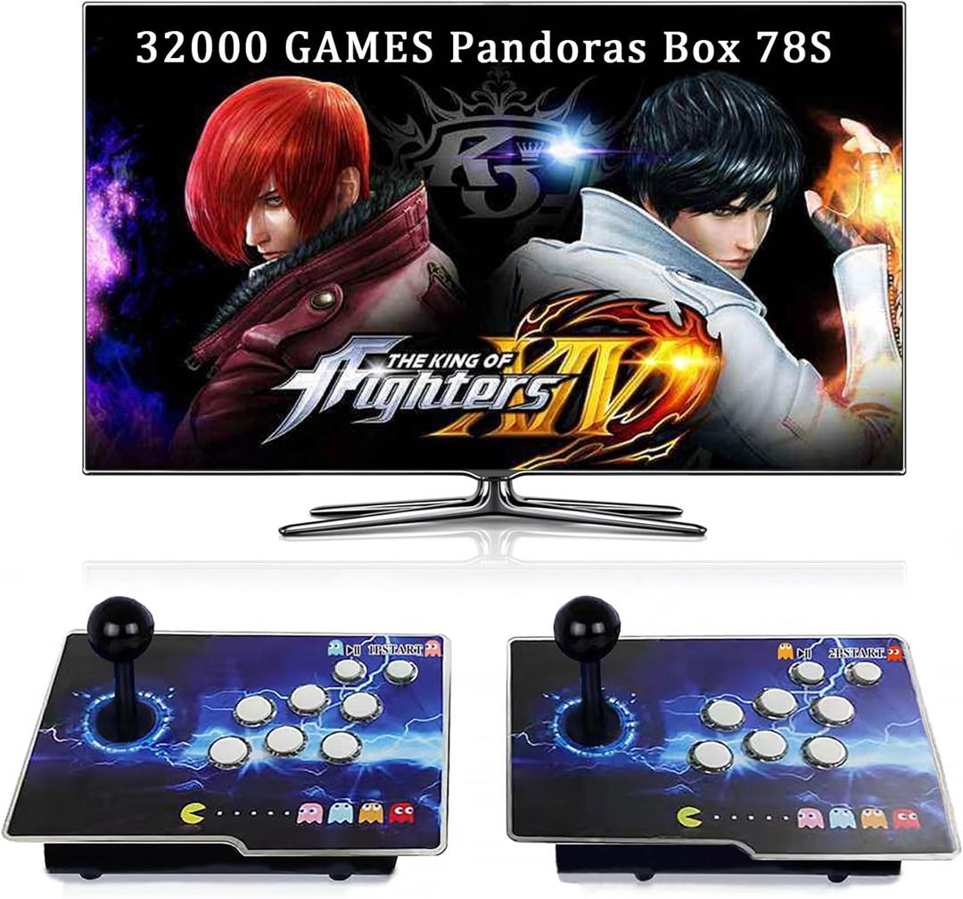 RegiisJoy 32000 in 1 Pandoras Box 78S Retro Arcade Game Console, 4 Player 3D Magical Modified Game, Search Save Delete Cheat Function, Favorite List, One-Button Combo, 128G TF, Separate Console