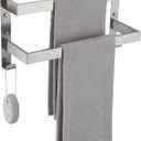Double Towel Bar Towel Racks for Bathroom, Bath Towel Holders Wall Mount, Stainless Steel Towels Shelves Towel Rail, 2-Tiers (Brushed Nickel, 16 Inches)