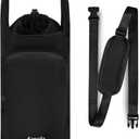 Ceneda Water Bottle Carrier Bag with Phone Pocket 32oz 40oz Tumbler Insulated Water Bottle Holder with Adjustable Shoulder Strap Carrier Sling Bag (Black-1)