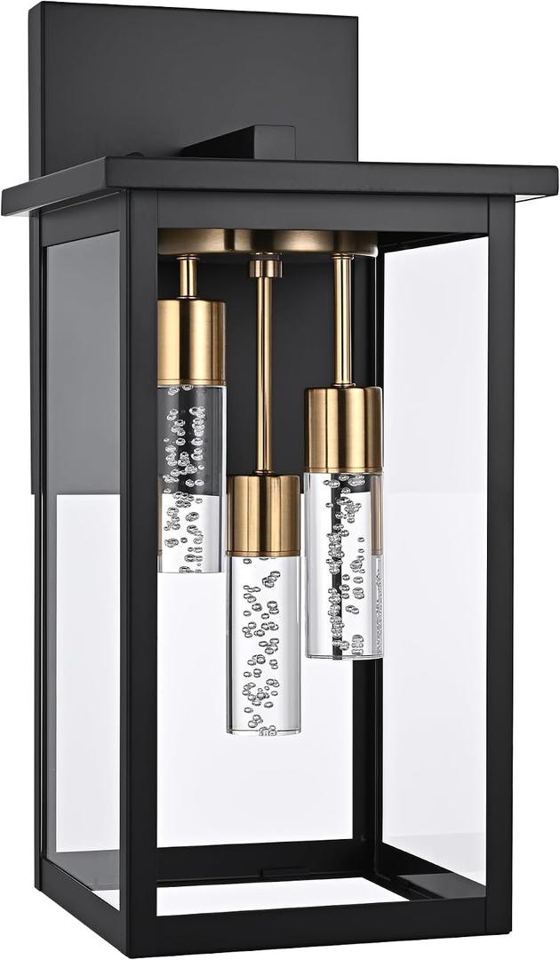 MELUCEE 16.5 Inch Large Outdoor Wall Light Patio Lanterns, 5 Color Dimmable