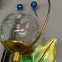 Solar Garden Lights Metal Flower Decor, Colorful Spinning Windmill Lotus Pathway Ligths with LED Cracked Crystal Ball Outdoor Decorative Stake Lighting Waterproof Flower Sculpture for Patio Yard (Multicolor)