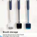 2 in 1 Long Handle Bottle Brush with Straw Brush for Cleaning Glass, Sports Bottle, Coffee Mug,Navy Blue,1 Pack