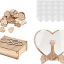 Wedding Guest Book Wedding Set, Love Frame Heart Balloons Love Wood Chip Storage Box, Personalized Memories Ornaments