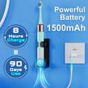 Kuicur Portable Electric Soft Toothbrush with Travel Case, 90-Day Largest Battery Life, 10 Brush Heads, 5 Modes Deep Clean, Ergonomically-Designed for Enhanced Comfort - Ideal Gift for Adults & Kids