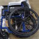 Drive Medical Blue Streak Wheelchair with Flip Back Desk Arms, Elevating Leg Rests Folding Outdoor Desk Length Arms,Alloy Steel 20 Inch Seat