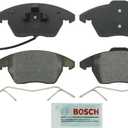 BOSCH BE1107H Blue Semi-Metallic Disc Brake Pad Set With Hardware - Compatible With Select Audi A3, TT; Volkswagen Beetle, CC, Eos, Golf, GTI, Jetta, Passat, Passat CC, Rabbit + More; FRONT
