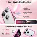 Stronger Magnetic & Shockproof for iPhone 17 Pro Max Case,Fit for MagSafe, with Screen Protector & Wrist Strap, Military-Grade Drop, Translucent Slim for iPhone 17 ProMax Case,Chalk Pink