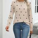 Zeagoo Womens 2026 Fall Sweaters Long Sleeve Tops Classic Crew Neck Pullover Sweaters Loose Dressy Casual Basic Clothes (Beige, M)