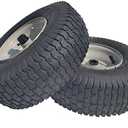 2 Pack 15x6.00-6 Lawn Tractor Pneumatic wheel,Wheelbarrow tire Turf Tread,3.13" hub length with steel rim,Flange ID 0.76''