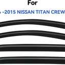 Window Visors Rain Guards Shield for 2004-2015 Nissan Titan Crew Cab, Out-Channel Window Vent Wind Deflectors Visors Shades for 04-15 Nissan Titan Crew