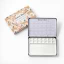 Bower Bird Travel Watercolor Palette,Portable Ceramic Palette 14 Well,Empty Paint Palette,Small Travel Metal Paint Boxwith Porcelain Palette