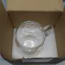 COLLECTIVE HOME - Double Walled Glass Coffee Mugs, Insulated Coffee Mug with Handle, Personalized Gifts for Women, Men, Christmas, 14 oz Monogram Cups (R)