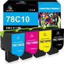 LeciRoba Replacement for Lexmark 78C10K0 78C10C0 78C10M0 78C10Y0 78C10 Toner Cartridge for Lexmark CS421dn CS521dn CS622 CS622de CX421adn CX522 CX522ade CX622ade CX625ade CX625adhe Printer (4-Pack)