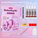 Bedazzling Kit 48000Pcs 60 Colors Resin Jelly Rhinestones, Multicolor 3mm Flatback Gems for Diamond Art, Bedazzler Kit with 4Pcs 10ml B7000 Jewelry Glue & Tools for DIY Nail Art Crafting Book Makeup, Ultra Large Packs | 3mm Beads