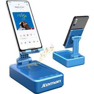 JTEMAN Phone Stand with Wireless Bluetooth Speaker, HD Surround Sound Bluetooth Speaker for Desk Perfect for Home Kitchen Gadgets Gifts
