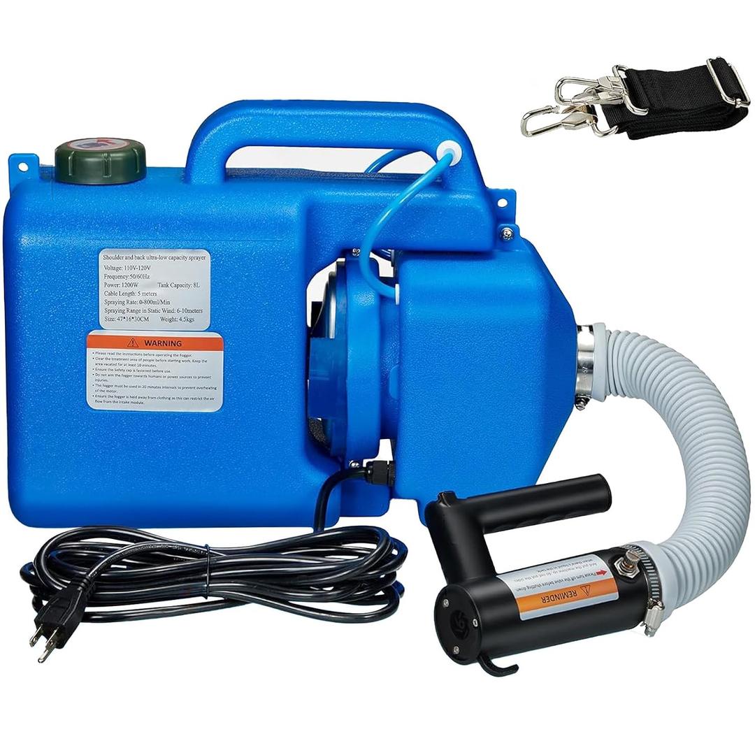 LONYEON 8L Electric ULV Cold Fogger Backpack Sprayer Mist Atomizer
Adjustable Flow Rate Fine Mist to Heavy Spray,Even Coverage on Surfaces,Large Area Spraying, Home Indoor Outdoor