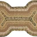 VHC Brands Kettle Grove, Bone Shape Indoor-Outdoor Rug, Recycled Polyester, Small, Black, 11.5x17.5