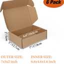 PHAREGE 7x5x2 inch Shipping Boxes 6 Pack Brown, Tab Lock Tuck Top Mailer Boxes for Packaging Small Business, Small Cardboard Gift Boxes for Wrapping Mailing Present