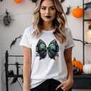 2 x Halloween Bow Iron on Transfers - 20 Sheets DTF Ready to Press Heat Patches Vinyl Designs Ghost Pumpkin Stickers Decals for Girl Women T Shirts Clothes Hoodies DIY Crafts Applique Decoration