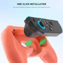 RHOTALL 2 Pack Comfort Hand Grips for Switch 2 Controllers, Ergonomic Grips Compatible with Switch 2 joycons, Anti Slip and Wear-Resistant, 4 Thumb Caps - Blue+Orange