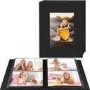 4x6 Photo Album Book, Small Photo Album Holds 200 Pockets, Black Picture Albums for 4x6 Photos, Slip-in Photo Books for Family Friends Wedding Graduation Birthday