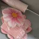 Sieral 144 Pcs Flower Party Supplies Include Disposable Flower Paper Plates Decorative Pink Floral Plates Napkins Cups and Cutlery for Bridal Baby Shower Wedding Birthday Summer Tableware Decoration