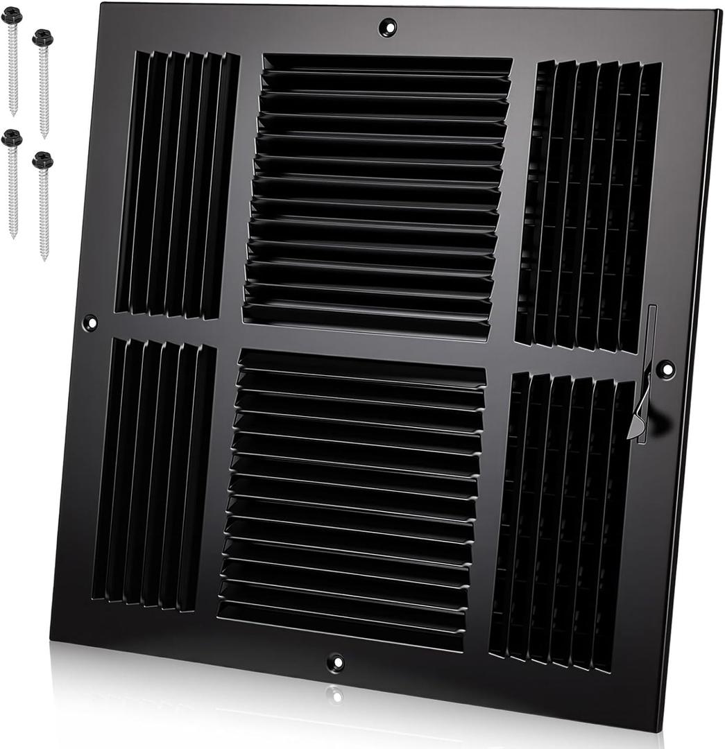 Pelopy 1 Pack Duct Opening Vent Covers for Ceiling, 14 * 14inch, Black