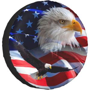 Spare Tire Cover Weatherproof Sun Protection Wheel Tire Cover Universal Fit Trailers RV SUV Truck Camper Travel Eagle