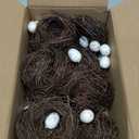 ONEST 30 Pieces Small Faux Bird Nest with Eggs Artificial Rattan Birds Nest for Easter Wedding Home Party Christmas Tree Decoration
