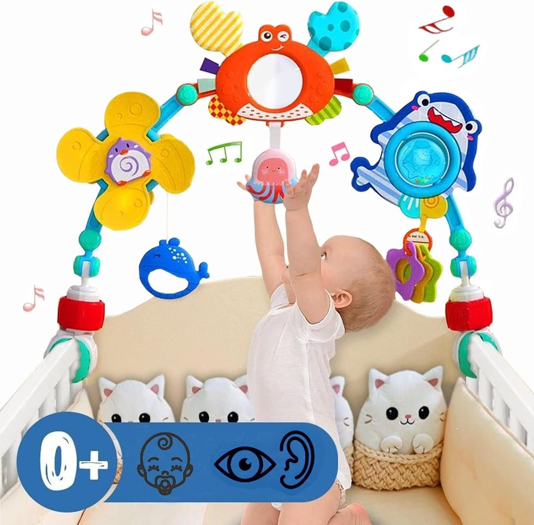 Pau1Hami1ton Baby Stroller Arch Toys, Car Seat Toys,Bouncer Toy Bar/Mobile for Bassinet,Adjustable Baby Hanging Toys Fit for Crib Bed,Stroller,Car Seat,Baby Gifts.S-19(Crab)