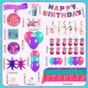 155pc Gymnastics Birthday Party Decorations,10 Guests Gymnastics Party Tableware Set Gymnastics Plates and Napkins Cups Tablecloth Balloons Banner etc Gymnastics Birthday Party Supplies