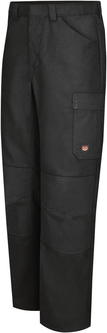 Red Kap Men's Double Knee No-Scratch Shop Pants (40, Black - Unhemmed)