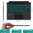 typecase Surface Pro 9 Keyboard, Compatible with Surface Pro 11 10 9 8 X, 13 Inch Wireless Type Keyboard with 11-Color Backlit & Pen Holder - Matte Black