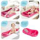 The First Years Newborn to Toddler Baby Bath Tub - Convertible 3-in-1 Baby Tub with Removable Sling - Ages 0 to 24 Months - Sure Comfort - Pink