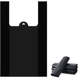 100 Count Black Small T-Shirt Trash Bags with Handles,Perfect for Dogs&Cats Poop Bags,Car Trash Bags (100)