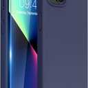 Miracase Designed for iPhone 13 Case, with Tempered Glass Screen Protector, [Soft Anti-Scratch Microfiber Lining], Shockproof Liquid Silicone Rubber Phone Cover Case for 13 6.1 inch, Dark Blue