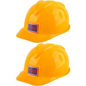 2 Pack Kids Construction Hats Plastic Construction Worker Helmet Kids Toy Construction Hard Hats for Boys Girls Construction Themed Party Supplies