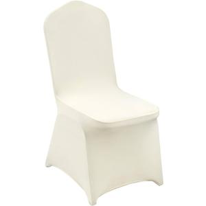 Stretch Folding Chair Covers, Universal Fitted Chair Cover, Removable Washable Protective Slipcovers, for Wedding, Holiday, Banquet, Party, Celebration, Dining,40 pcs, size 40"x17", Ivory White