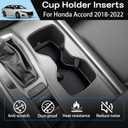 for Honda Accord Accessories 2022 2021 2020 2019 2018 3D Cup Holder Inserts Coaster Center Console Liner Cup Holder Protector Mats Silicone Non-Slip Interior Decoration Pad for Accord 2Pcs (Black)