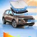 for Hyundai Santa Fe 2019-2023 Windshield Sun Shade - 4 Layers Car Sunshade | Front Windows Shade Cover Custom Fit Santa Fe Sun Visor 250T Retractable Shade Blocks UV Rays Car Accessories