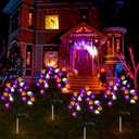 Halloween Decorations Outdoor Solar Lights, 2 Pack Halloween Lights Outdoor Solar Lights Waterproof with 20 LED Ghosts Bats Spiders Pumpkin Light, 8 Modes Solar Pathway Lights for Halloween's Decor