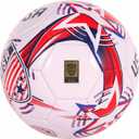 CLASICO USA Soccer Ball Size 5 Match Ball with Clean White Base and Red & Blue USA Colours, Includes Pump & Needle, for Ages 14 and Up