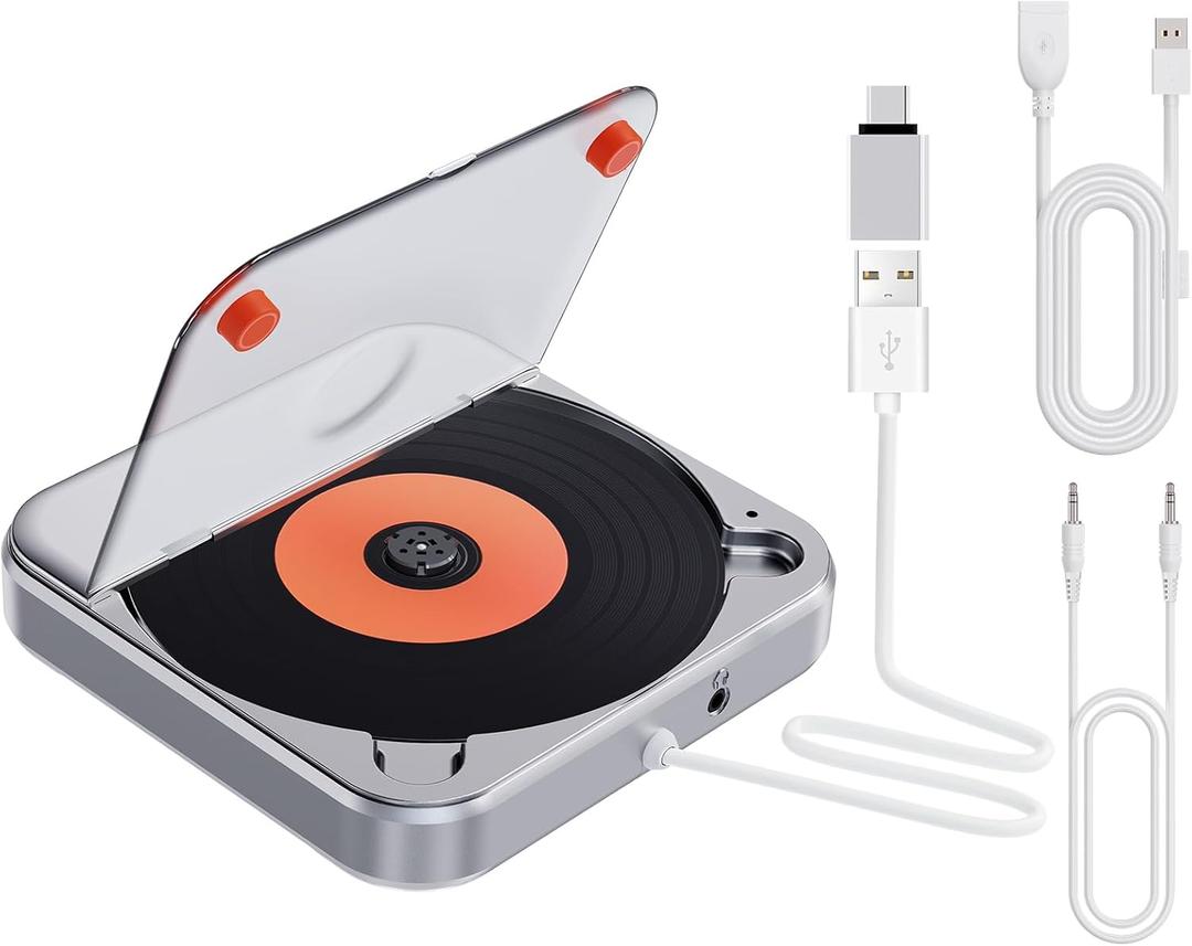 Portable CD Player for Car with USB/AUX Port, CENXINY External CD Player Compatible with Car Stereo Radio,Universal for Vehicle,with 1 M AUX Cable/1.5 M USB Extension Cable/Adapter(A to C)