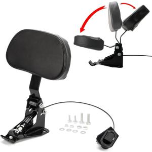 Adjustable Rider Backrest For Harley Davidson, One-Button Angle Adjustment Front Driver Sissy Bar, for Touring Road King Road Glide Street Glide Electra Glide Ultra Limited 2009-2023