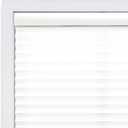 DEZ FURNISHINGS Cordless 1" Light Filtering Pleated Shade, Fabric, 20.5"W x 64"H, White