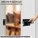 Swinging Shed Door Latch with Handle for Indoor/Outdoor Use, Heavy Duty with WeatherGuard Coating, Black