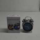 Peakeep Loud Alarm Clock for Heavy Sleepers Adults, Metal 4.5 Inches Twin Bell Battery Operated Analog Alarm Clocks for Bedrooms Decoration (Jewel Blue)